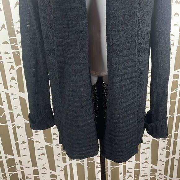 Venue Ribbon Knit Open Front Longline Cardigan Sweater 1X - Picture 5 of 8